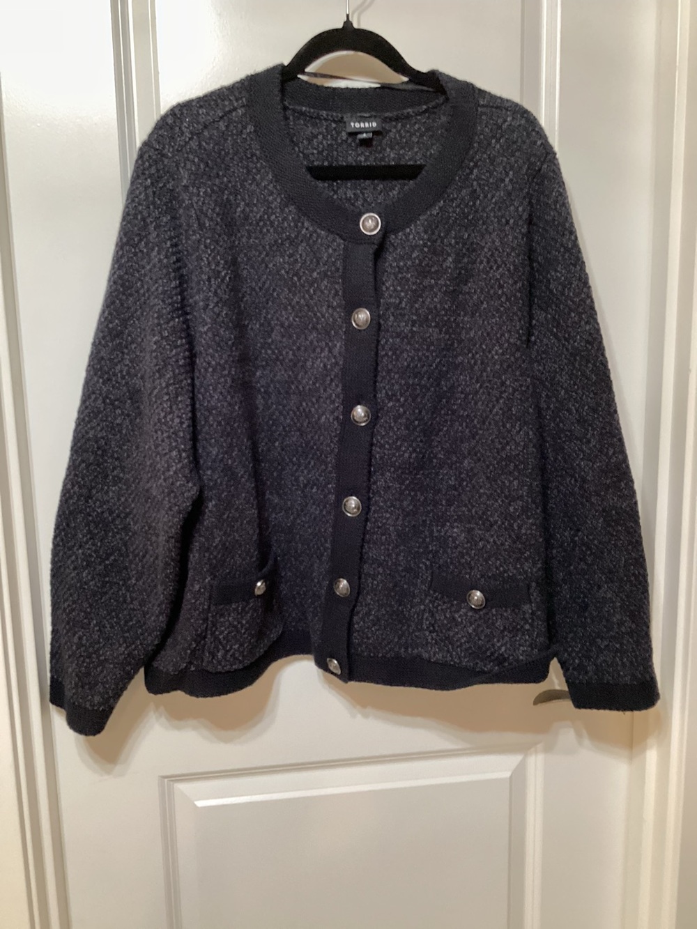 Torrid Charcoal Textured Crewneck Sweater